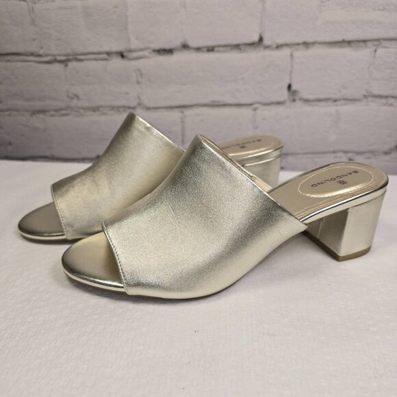 BANDOLINO METALLIC BLOCK HEEL MULE WOMENS LIKE NEW SIZE 6.5 - Picture 8 of 8